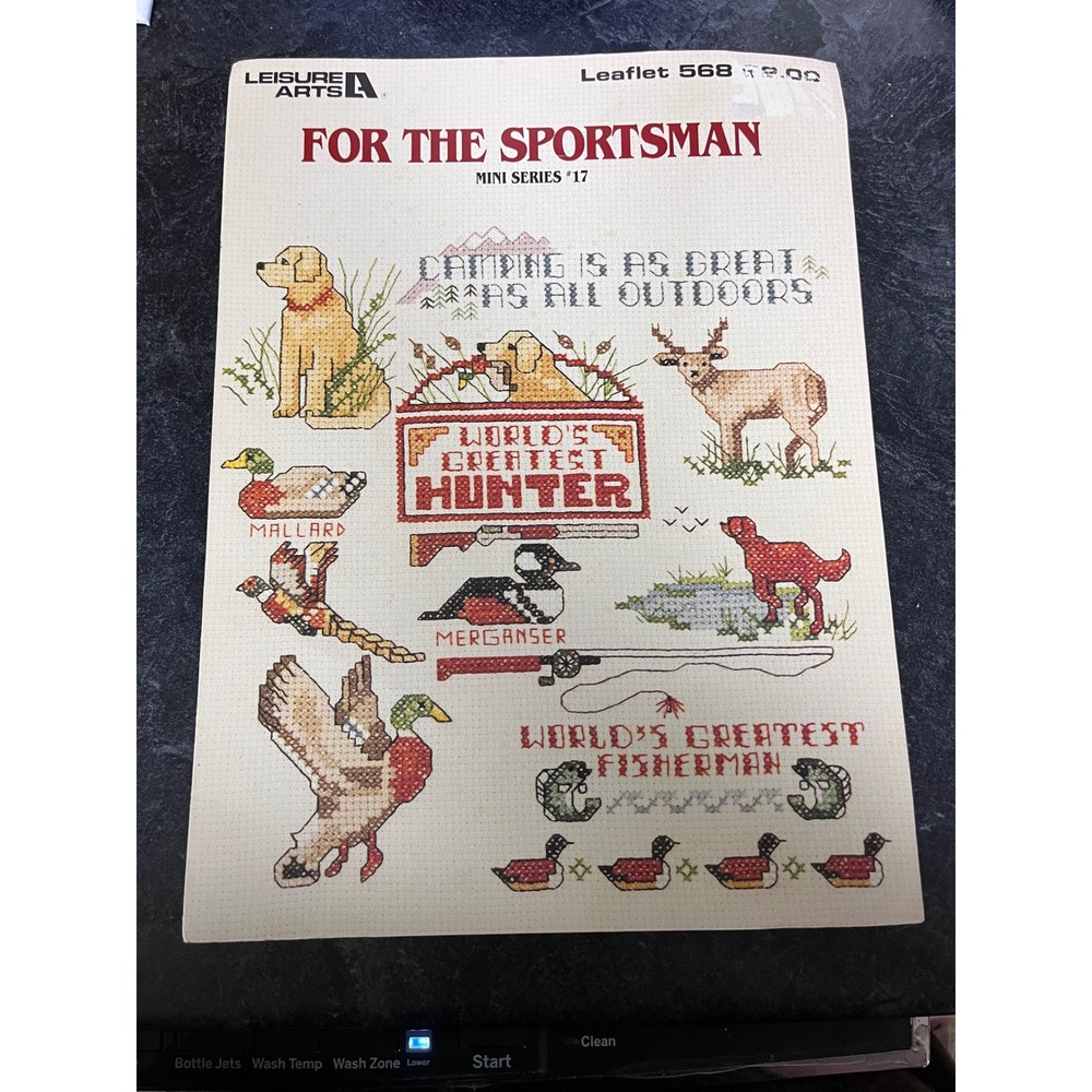 Leisure Arts For The Sportsman Cross‎ Stitch Pattern Leaflet 568 Vintage 1987
